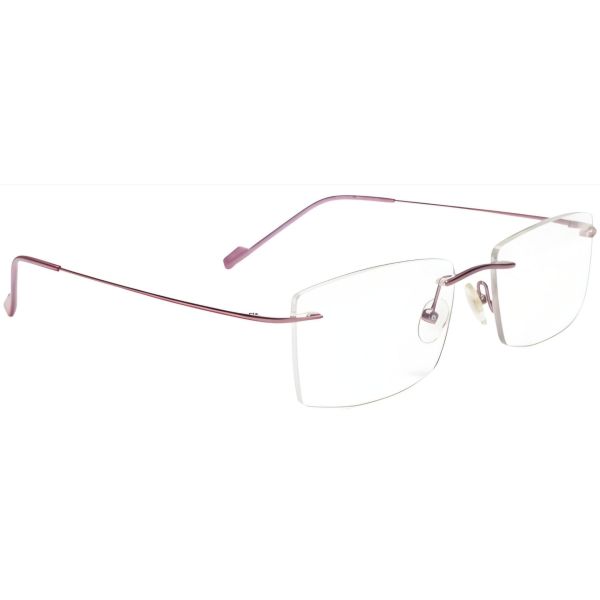 Ultra-Fine Metallic Pink Rimless Rectangular Frames

