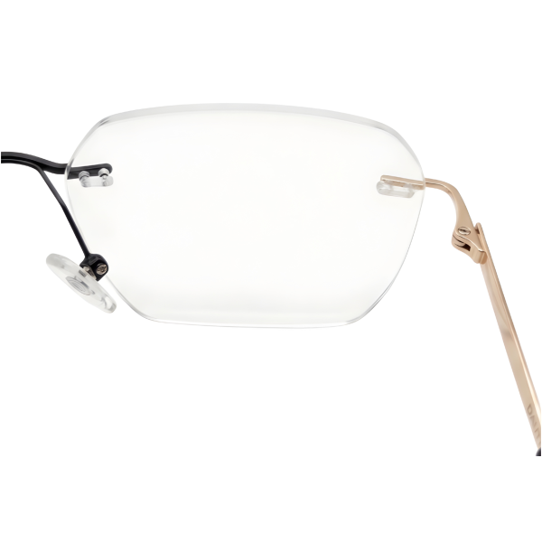 Gold Infinity Rimless Oversized Square Eyeglass Frame with Black Bridge Front View