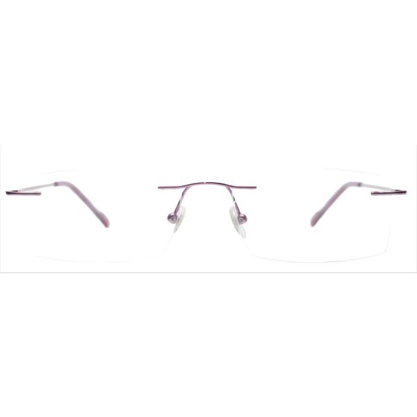 Ultra-Fine Metallic Pink Rimless Rectangular Frames

