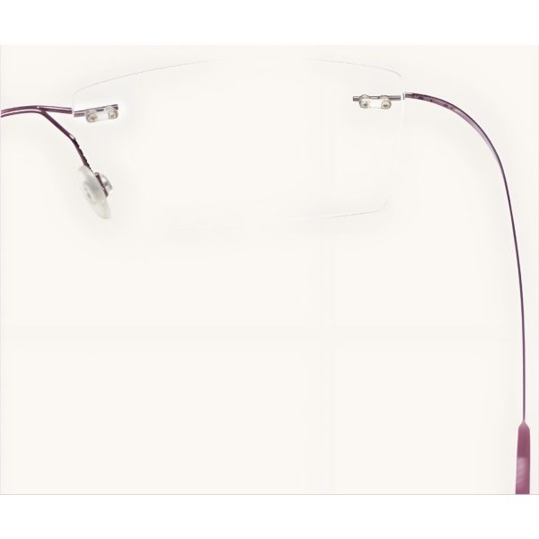 Ultra-Fine Metallic Pink Rimless Rectangular Frames
