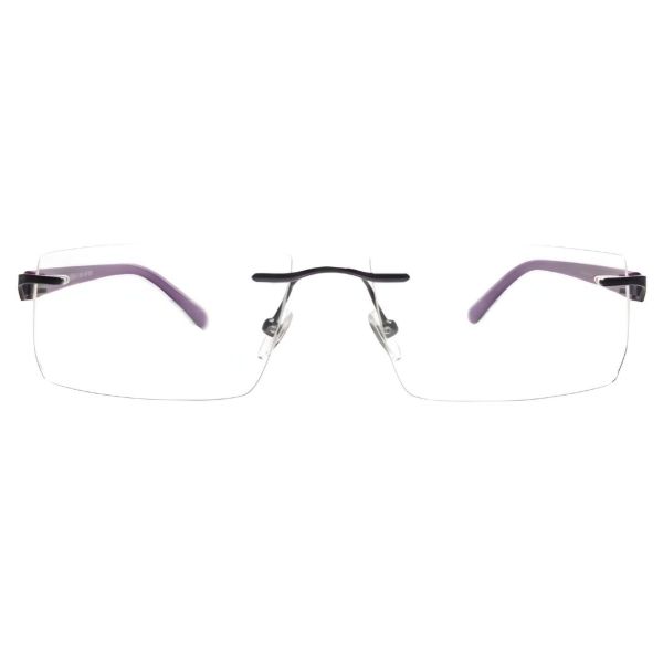 rimless rectangular lightweight eyeglasses frame