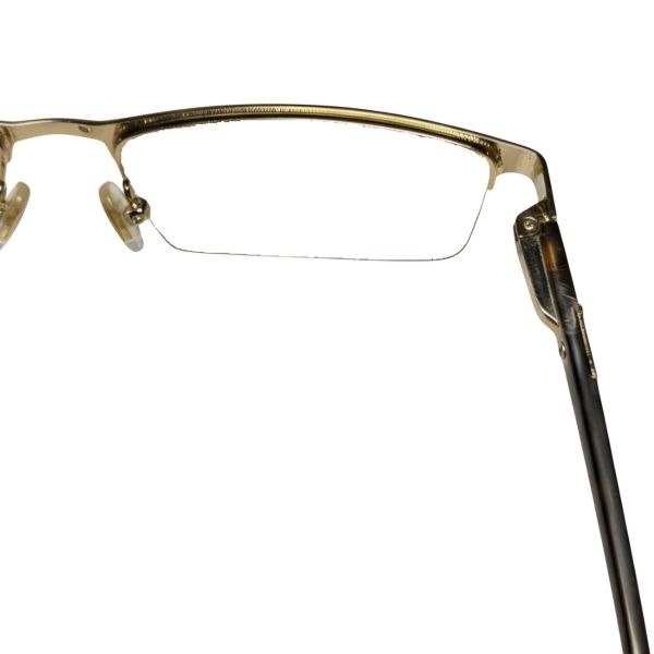 gold semi rimless rectangular eyeglasses frame