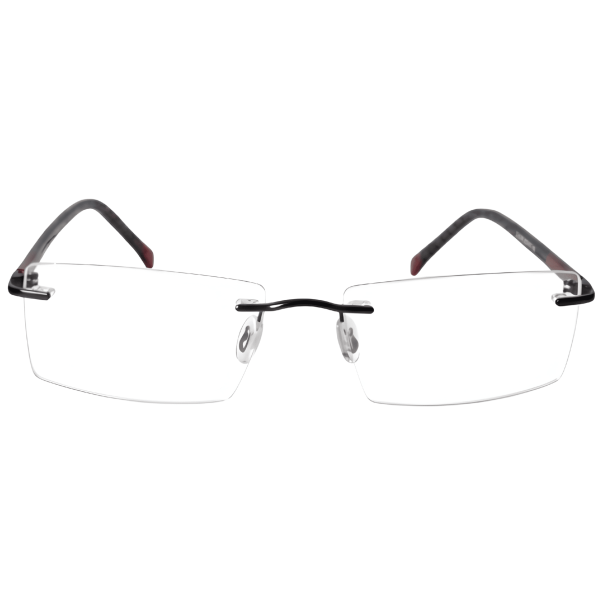 Ultra-Light Titan-Acetate Rimless Rectangular Glasses – Black