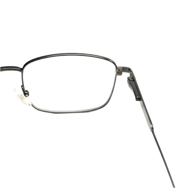 blue geometric full rim metal eyeglasses frame