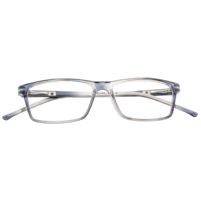 Grey Gradient Transparent Rectangular Eyeglasses Frame