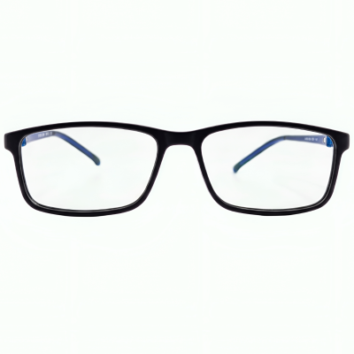 NightFlex Black Blue Accent Rectangle Eyeglasses