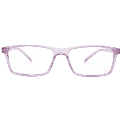 Light Purple Transparent Rectangular Eyeglasses Frame | Lightweight TR90 Full Rim Optical Frame for Men & Women