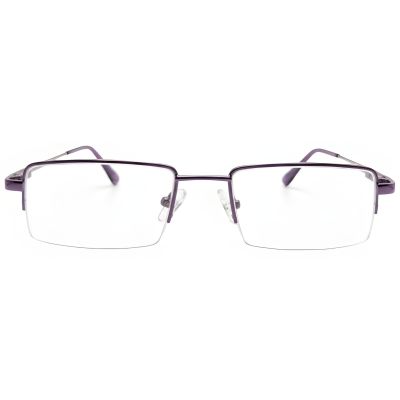 Violet Crest Semi Rimless Rectangular Metal Eyeglass Frame