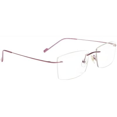 Ultra-Fine Metallic Pink Rimless Rectangular Frames