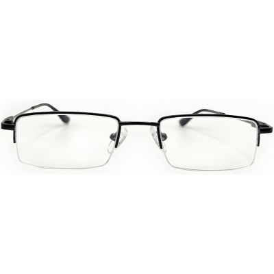 Black Half Rim Rectangular Eyeglass Frame – Premium Metal