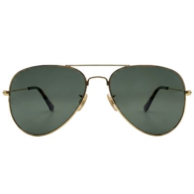 Golden Wire-Frame Aviator Sunglasses