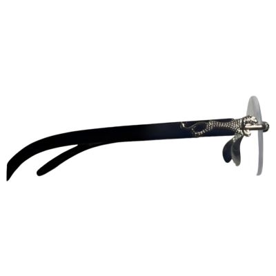 Premium Black Metal Eyeglasses – Lightweight Rimless Frames for Women