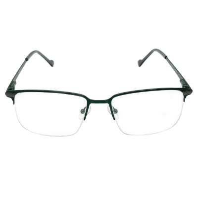 VIN Forest Green Semi-Rimless Rectangular Eyeglasses