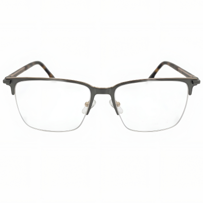 Graphite Grey & Gold Semi-Rimless Rectangular Eyeglasses