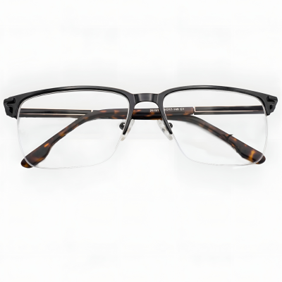 NationsOptics Matte Black Half-Rim Frames