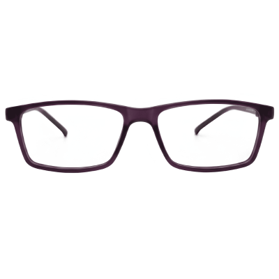 Purple Transparent Rectangular Eyeglasses Frame with Black Temples | Lightweight TR90 Optical Frame for Men & Women
