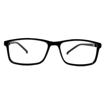 UrbanEdge Glossy Black Rectangle Eyeglasses