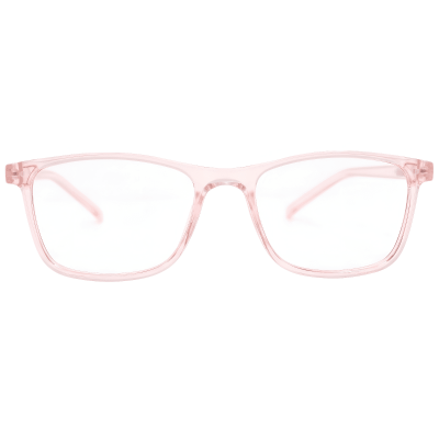 BlushFrame – Transparent Pink Lightweight Rectangular Eyeglasses