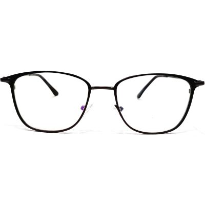 FlexLite Oval Titanium Full‑Rim Spectacles – Brown Front / Grey Temples