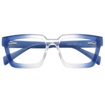 Arctic Blue Clear-to-Gradient Cat-Eye Modern Frames
