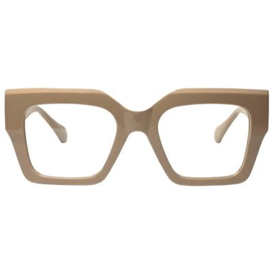 Avant-Garde Beige Chunky Geometric Acetate Frames