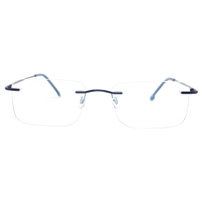 Azure Crest Rectangular Eyeglasses