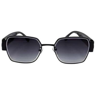 Black Grey Gradient Geometric Sunglasses