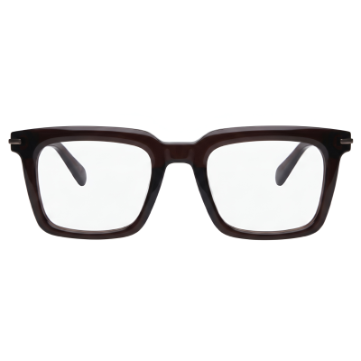 Bold Square Full Rim Acetate Eyeglasses with Metal Pin Accents for Men – Brown