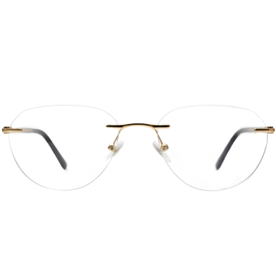 Butterfly-Shaped Rimless Glasses - Golden Color (Women's Eyewear)