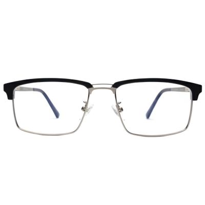 Glossy Black Carbon Fiber Front Eyewear with Titanium Temples – Full Rim Rectangle Frame