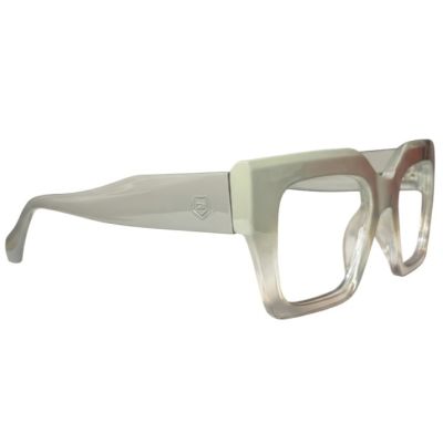 Contemporary Off-Grey Bold Square Acetate Frames