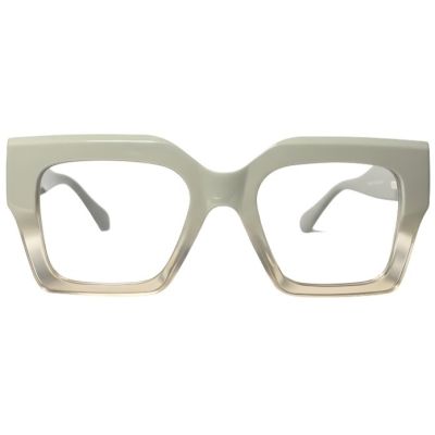 Contemporary Off-Grey Bold Square Acetate Frames