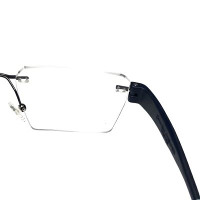NationsOptics Bold Blue-Temple Rimless Rectangular Modern Frames