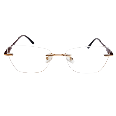 Delacroix Rimless Eyeglasses — Gold Tortoise