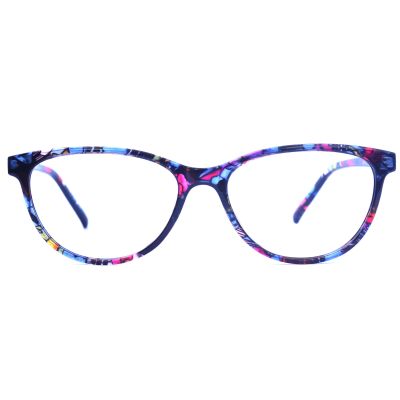 Chic Cat-Eye Bluish Full Rim Sheet Eyewear for Women – Medium Frame