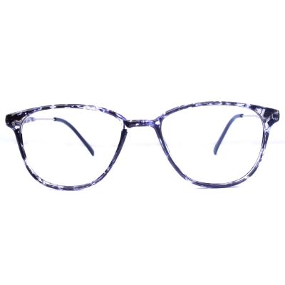 Transparent Black Square-Oval Full Rim Metallic Sheet Eyewear