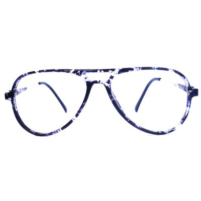 Transparent Black Aviator Eyewear with Grey Metallic Side Sheet Frame