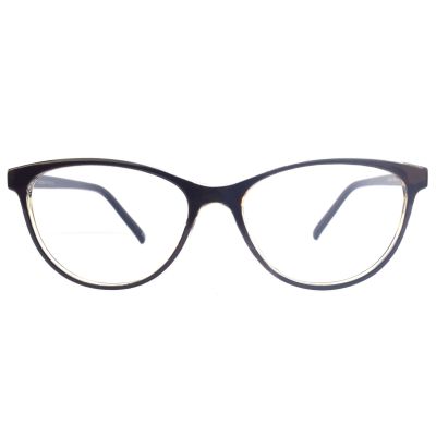 Black & Transparent Cat Eye Full Rim Sheet Eyewear – Medium Fit