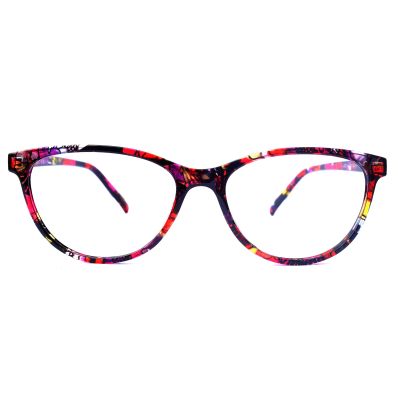 Chic Cat-Eye Reddish Full Rim Sheet Eyewear for Women – Medium Frame
