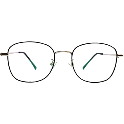 FlexLite Slim Round Full-Rim Eyewear – Silver Monel Frame with Side-Bend Temples