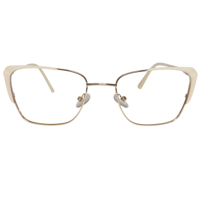 Genevieve Browline Eyeglasses — Cream Gold