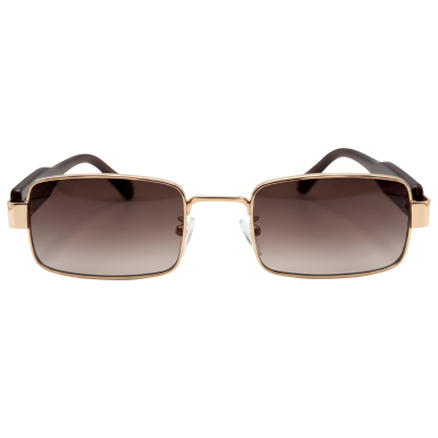 Gold Brown Gradient Rectangular Sunglasses