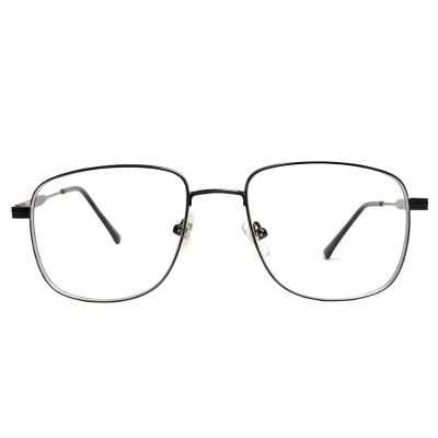 Grey Stainless Steel Modified Rectangular Eyeglass Frame