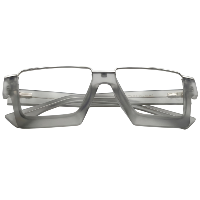 Grey Rimless Titanium Rectangular Frame