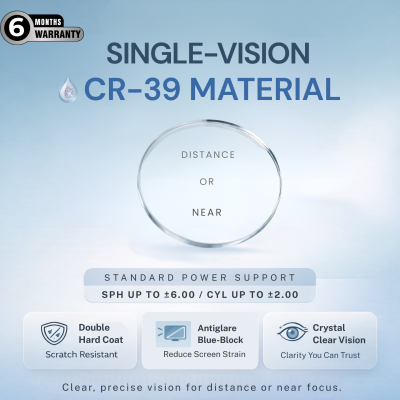Nations Optics Single Vision – CR39 Lenses – Blue Block – Standard Power (With CYL)