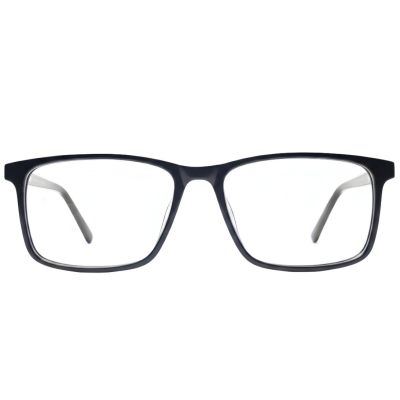 Matte Black Rectangle Full Rim Eyeglasses – Unisex