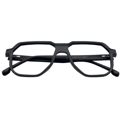 Matte Black Nylon Geometric Eyeglasses