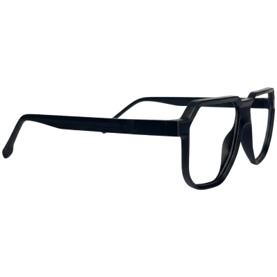 Matte Black Nylon Geometric Eyeglasses