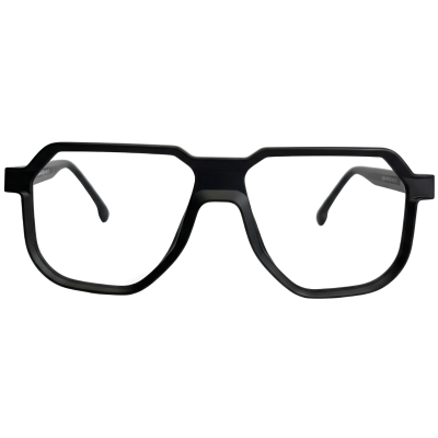 Matte Black Nylon Geometric Eyeglasses