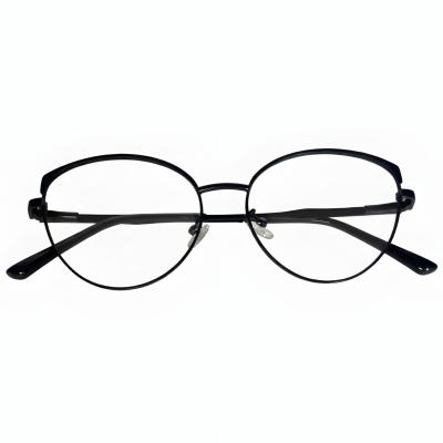 Matte Grey Modified Round Full Rim Stainless Steel Frame